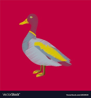 Flat shading style icon wild duck vector image