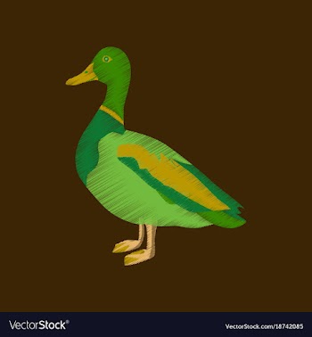 Flat shading style icon wild duck vector image