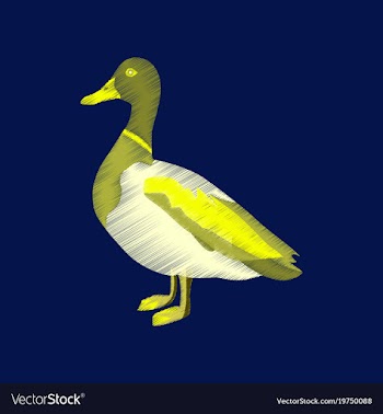 Flat shading style icon wild duck vector image