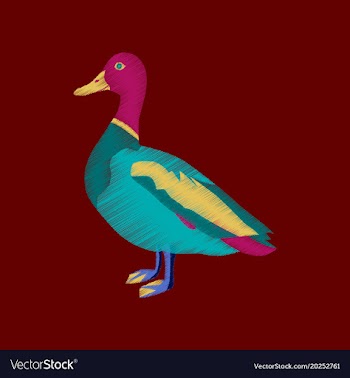 Flat shading style icon wild duck vector image