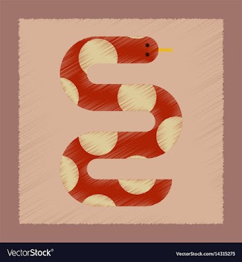 Flat shading style icon wildlife snake vector image