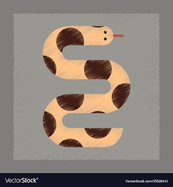 Flat shading style icon wildlife snake vector image