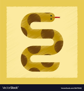 Flat shading style icon wildlife snake vector image