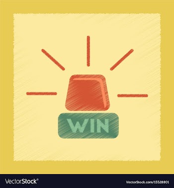 Flat shading style icon win lamp vector image