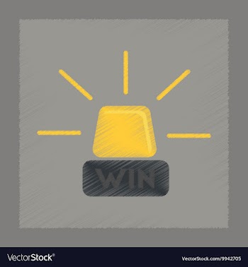 Flat shading style icon Win lamp vector image