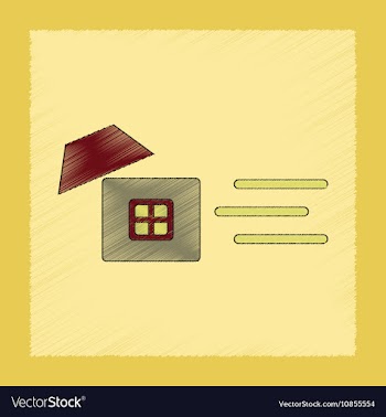 Flat shading style icon wind destroys house vector image