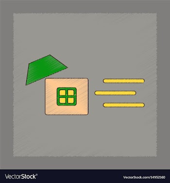 Flat shading style icon wind destroys house vector image