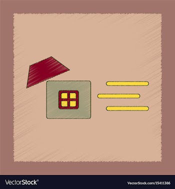 Flat shading style icon wind destroys house vector image
