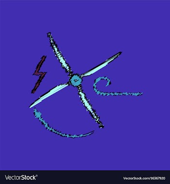 Flat shading style icon wind turbine vector image