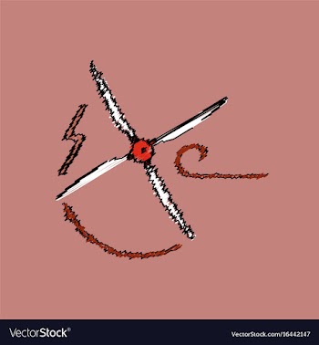 Flat shading style icon wind turbine vector image
