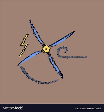 Flat shading style icon wind turbine vector image