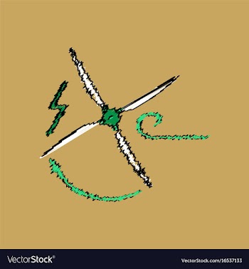 Flat shading style icon wind turbine vector image
