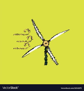 Flat shading style icon wind turbines vector image