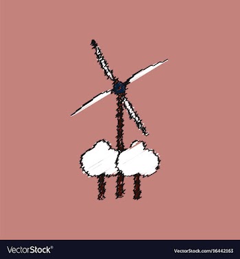 Flat shading style icon wind turbines vector image