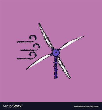 Flat shading style icon wind turbines vector image