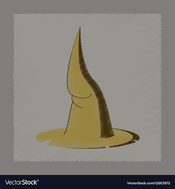 Flat shading style icon witch hat vector image