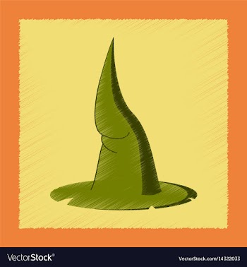 Flat shading style icon witch hat vector image