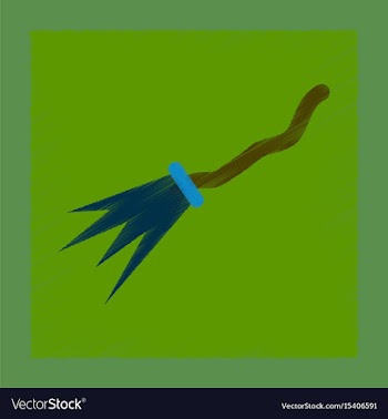 Flat shading style icon witchs broom vector image