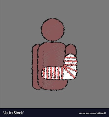 Flat shading style icon with broken arm vector image
