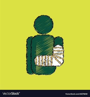 Flat shading style icon with broken arm vector image