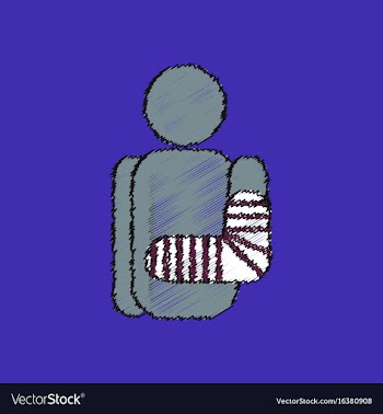 Flat shading style icon with broken arm vector image