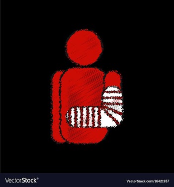 Flat shading style icon with broken arm vector image