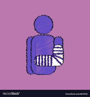 Flat shading style icon with broken arm vector image