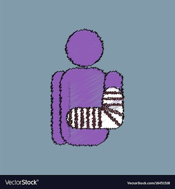 Flat shading style icon with broken arm vector image