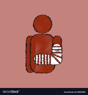 Flat shading style icon with broken arm vector image