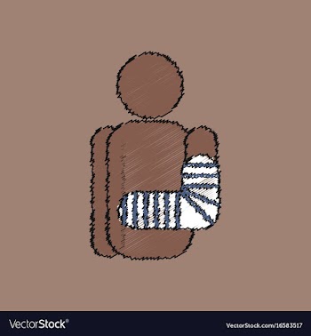 Flat shading style icon with broken arm vector image