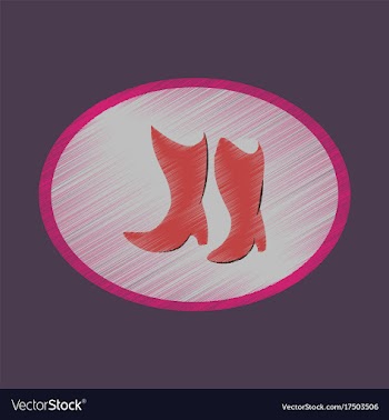 Flat shading style icon women boots with heels vector image
