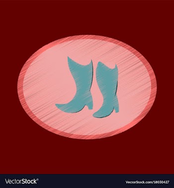 Flat shading style icon women boots with heels vector image