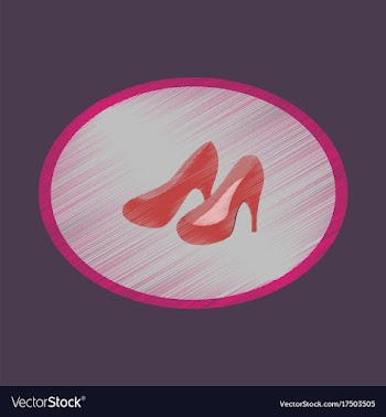 Flat shading style icon women high heel shoes vector image