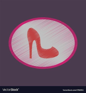 Flat shading style icon women high heel shoes vector image
