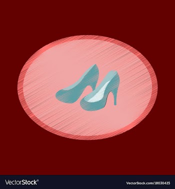 Flat shading style icon women high heel shoes vector image