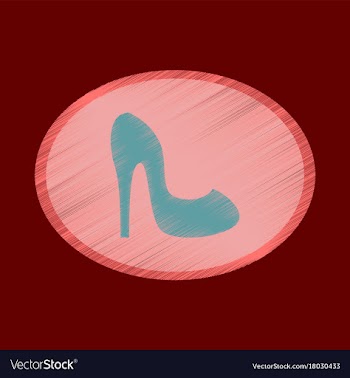 Flat shading style icon women high heel shoes vector image