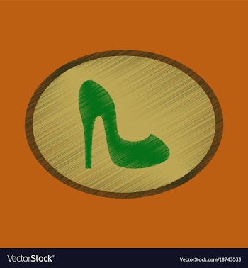 Flat shading style icon women high heel shoes vector image