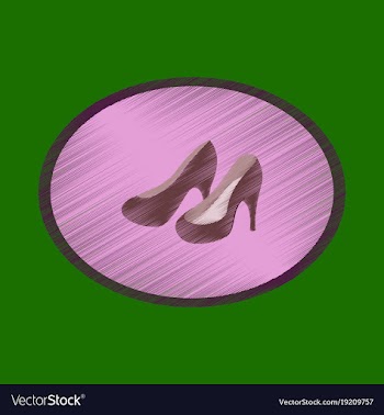 Flat shading style icon women high heel shoes vector image