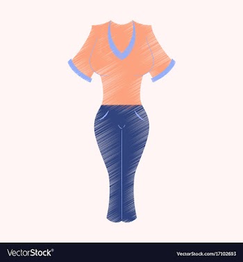 Flat shading style icon women pants and shirt vector image