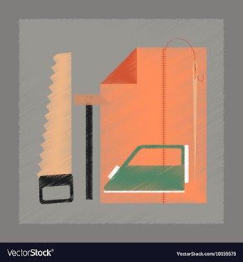 Flat shading style icon work lesson vector image