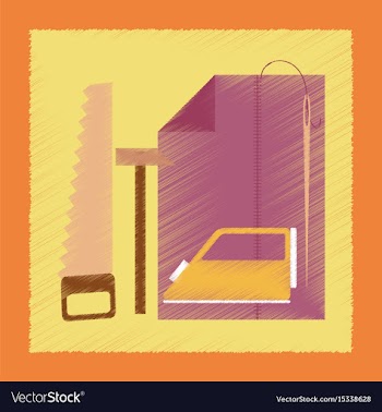 Flat shading style icon work lesson vector image