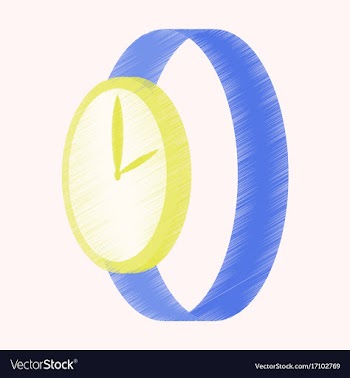 Flat shading style icon wrist watch vector image