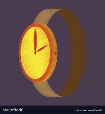 Flat shading style icon wrist watch vector image