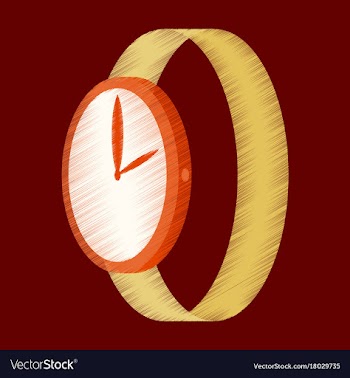 Flat shading style icon wrist watch vector image
