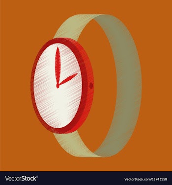 Flat shading style icon wrist watch vector image