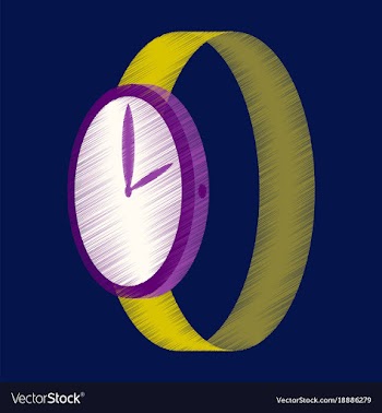 Flat shading style icon wrist watch vector image