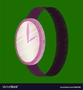 Flat shading style icon wrist watch vector image
