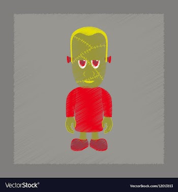 Flat shading style icon zombie men vector image