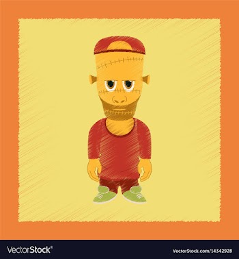 Flat shading style icon zombie men vector image