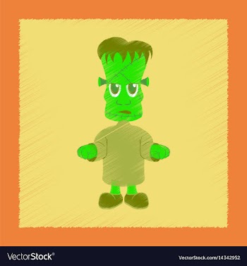 Flat shading style icon zombie men vector image